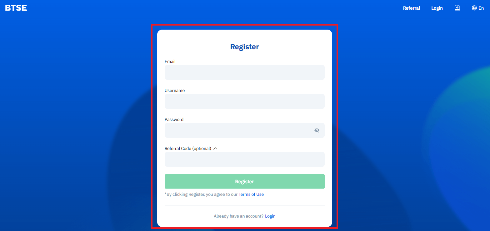 BTSEにアカウントを登録する方法