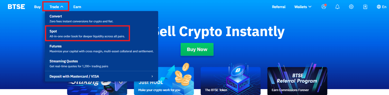 Jinsi ya kufanya Biashara ya Crypto katika BTSE Jinsi ya kufanya Biashara ya Crypto katika BTSE