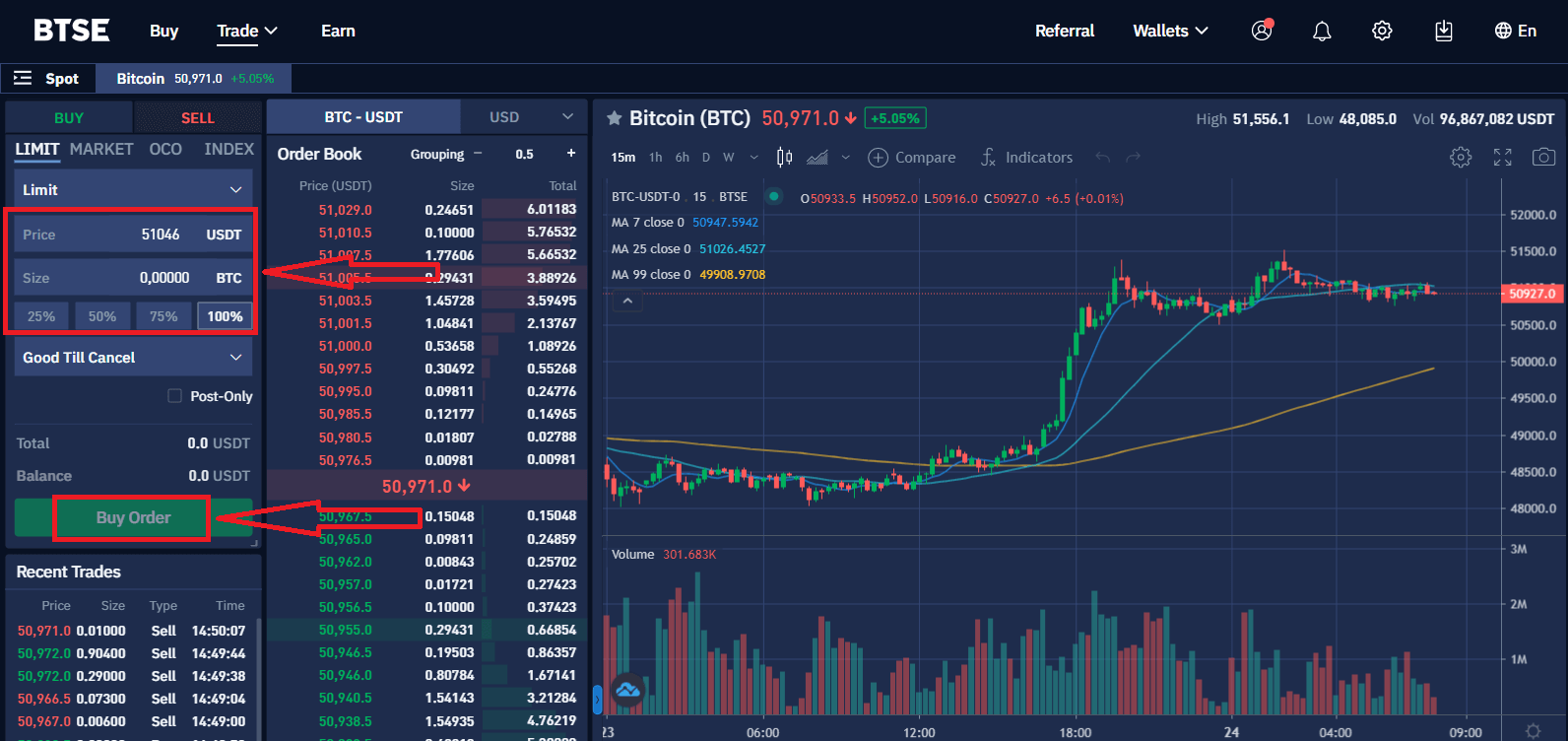 Jinsi ya kufanya Biashara ya Crypto katika BTSE Jinsi ya kufanya Biashara ya Crypto katika BTSE